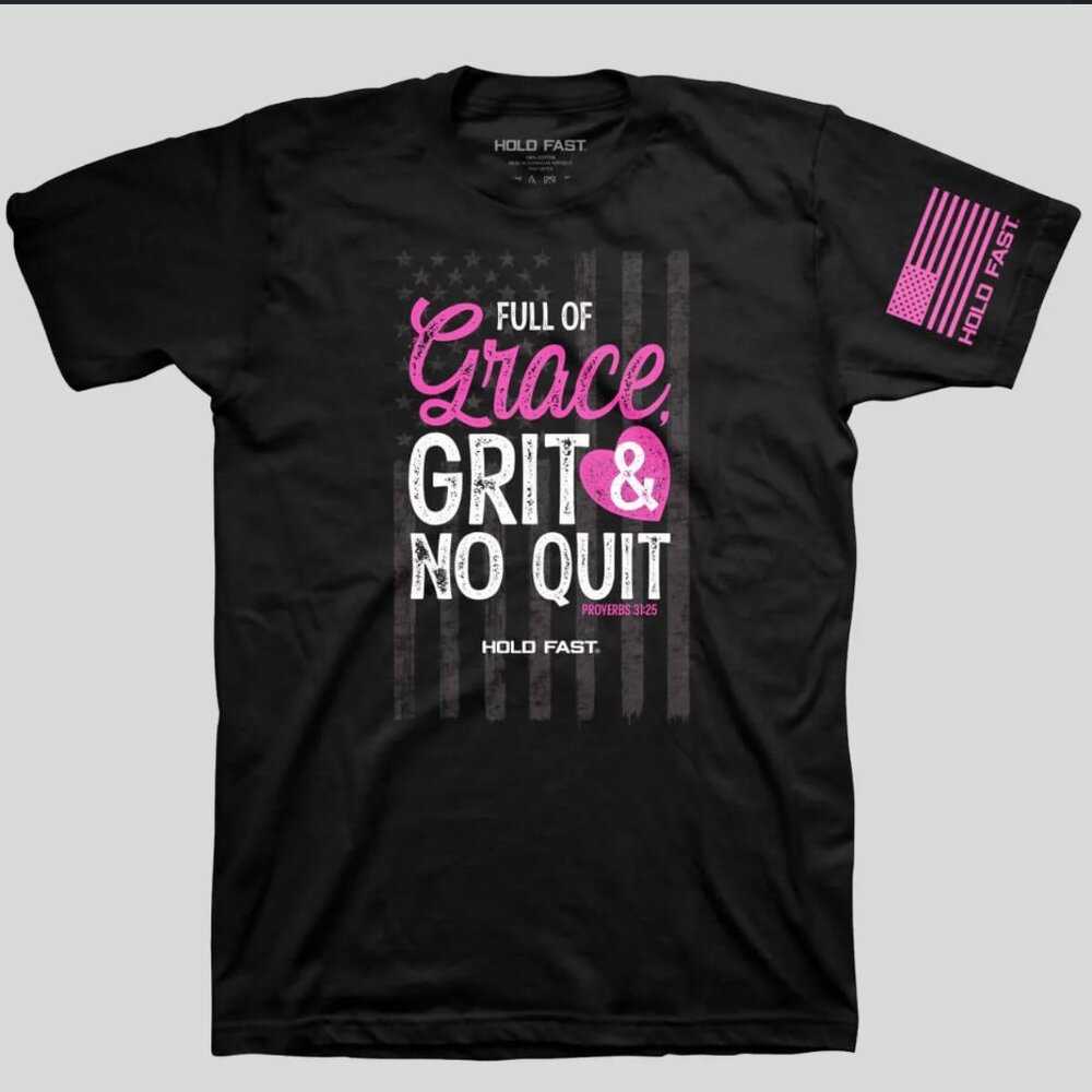 Kerusso Hold Fast Cotton Women's Short Sleeve T-Shirt "Grace & Grit" - NWT